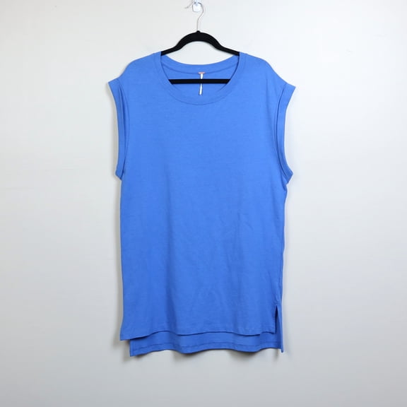 Free People Womens Knit Sleeveless Casual Dress Blue Small