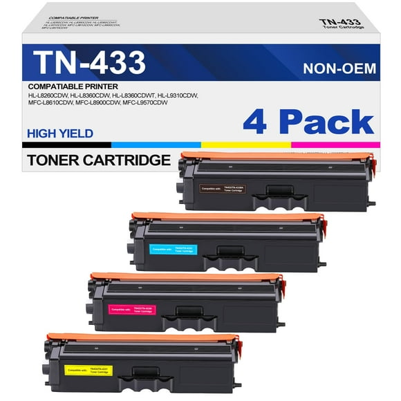 TN433 TN-433 Toner Cartridge Replacement for Brother TN 433 TN-431 for Brother HL-L8260CDW HL-L8360CDW MFC-L8610CDW MFC-L8900CDW HL-L9310CDW Printer