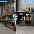 thumbnail image 6 of Metal Storage Cabinet with Pegboard, Lockable Rolling Steel Cabinet with 2 Adjustable Shelves & Door for Garage, Office, Kitchen, Black, 6 of 8
