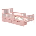 thumbnail image 4 of Twin/Full Size Wood Platform Bed with Guardrails on Both Sides and Two Storage Drawers, 4 of 14