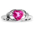 thumbnail image 2 of Galaxy Gold 14K Solid Gold Natural Diamond & Pink Topaz Heart-Shaped Ring for Women - White Gold Fine Jewelry, 2 of 2