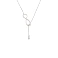 thumbnail image 2 of Delight Jewelry Silvertone Mini March - Hot Blue Crystal Heart Silver tone Elegant Infinity Lariat Necklace, 2 of 4