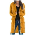 thumbnail image 1 of Wyzesi Faux Leather Jacket Women Petite Long Sleeve Knit Long Cardigan For Women Fall Winter Open Front Button Sweaters With Pockets Water Proofing Spray For Jackets Black Leather Jacket With Purple, 1 of 5