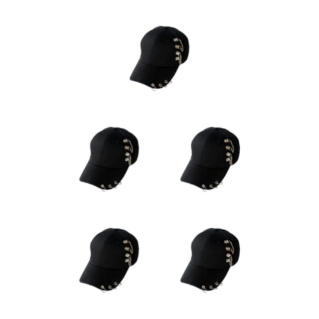 Guardoinrt Casquette de Baseball Ceinture Réglable avec Anneau Décor Rester à la Mode et Confortable Chaîne Noire 5Set