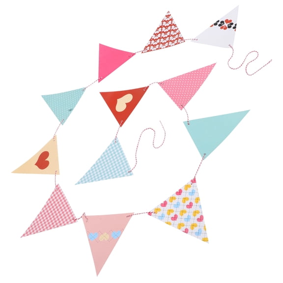FELTECHELECTR Triangle Pennant Flags Banner 1Set Assorted Color 79X6.5X5.9In For Indoor and Outdoor Parties