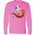 thumbnail image 3 of Inktastic Cute Otter and Beachball Long Sleeve T-Shirt, 3 of 5