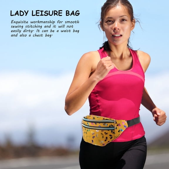 LOLIPPYY Lightweight Yellow PU Cloth Chest Bag 1Pc Fashionable Crossbody Travel Pouch for Everyday Use