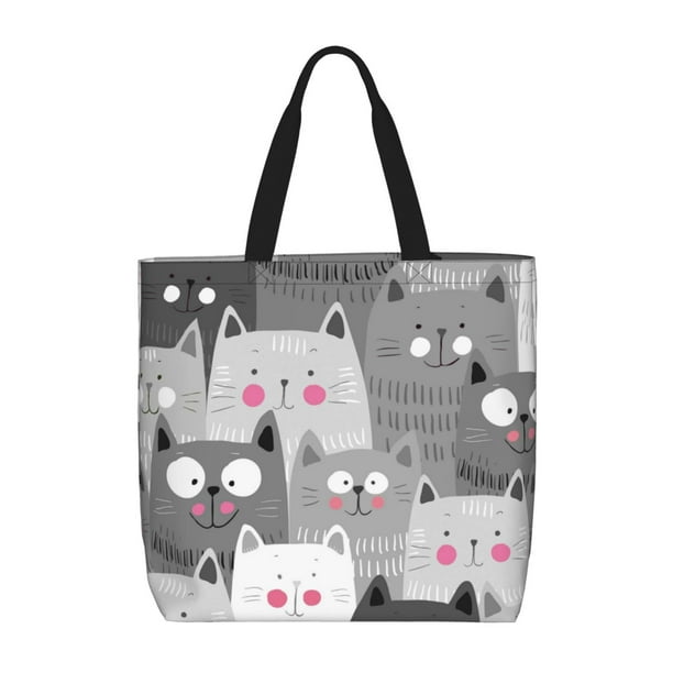Balery Cats Group Bolsa de Mano para Mujeres con Cremallera, Bolsa de Gimnasio con Compartimentos, Bolsa para Laptop, Bolsa para Trabajo