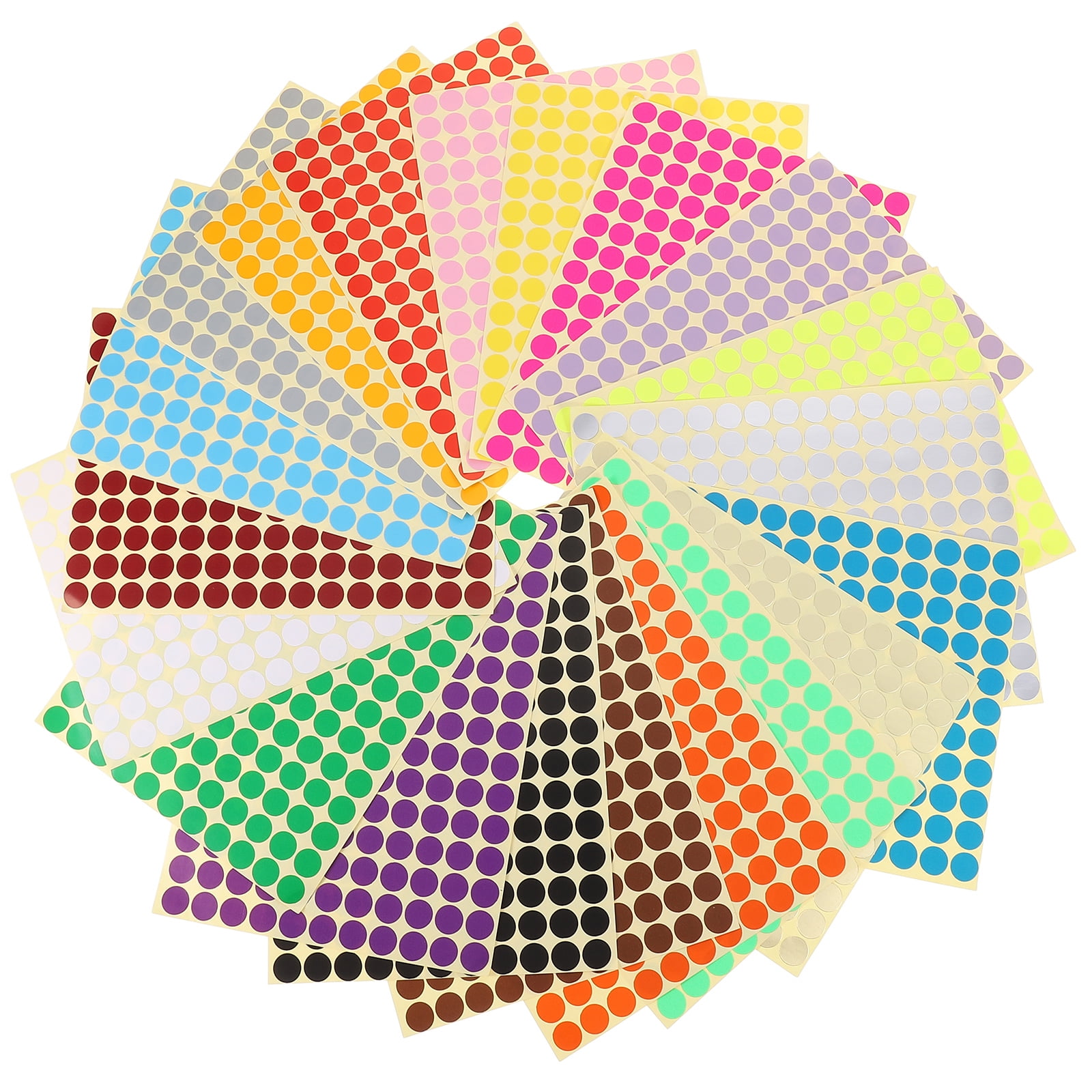 20 hojas de pegatinas de puntos de colores, etiquetas redondas de ...