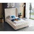 thumbnail image 2 of Meridian Furniture Kiki Solid Wood and Velvet Twin Bed in Cream, 2 of 6