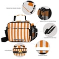 thumbnail image 4 of Orange-white Stripes Insulated Lunch Bag Portable Cooler Bag Mommy Bag Large Capacity 6L, 4 of 9