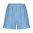 thumbnail image 7 of CYRBOKO Girls Shorts, Comfy Elastic Waist Summer Loose Fit Bottoms with Pockets Light Blue Size 9-10 T, 7 of 7