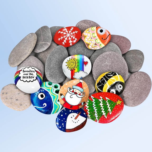River Rocks for Painting, Large Flat Smooth Stones for Crafts