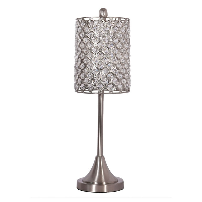 Set Of 2 Metal Table Lamps With Crystal Bead Shade Set Of 2 Metal Table Lamps With Crystal Bead Shade