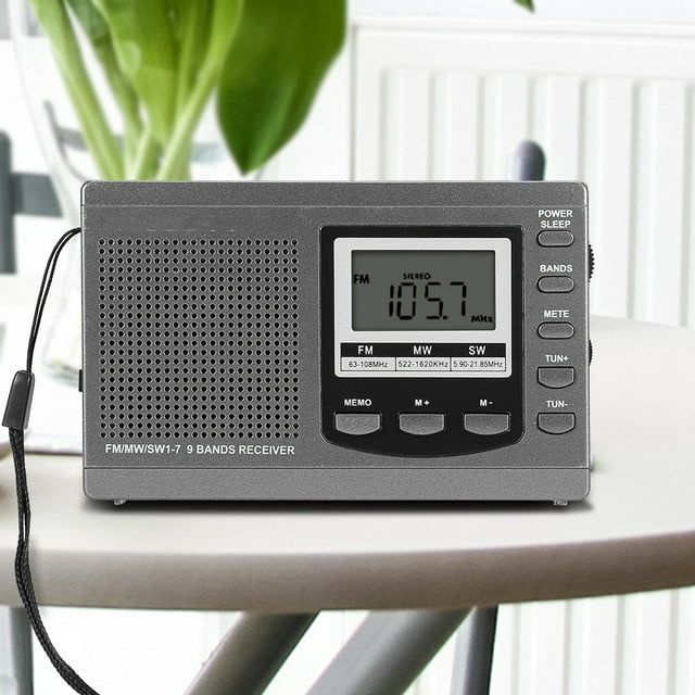 Radio Receiver, Mini Radio, Stereo Speaker, AM/FM MW Desktop for Home for Travel