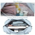 thumbnail image 4 of CSHIDWorld 37L Waterproof Duffle Bag for Women, Tear-Resistant Gym Travel Bag with Adjustable Shoulder Strap & Trolley Sleeve, Airline Approved Carry-On Weekender Bag with Wet/Dry Pocket, Light Blue, 4 of 8
