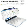 thumbnail image 3 of HP 14 Laptop Ultra Thin & Light, Intel N150 Quad-Core Processor, 16G RAM, 128GB SSD, HDMI, USB-C, WiFi 6, SD Card Reader, Microsoft Office 365 Included, Windows 11, Sky Blue, XtreDura Accessories, 3 of 5