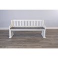 thumbnail image 5 of Sunny Designs Carriage House 34" Slat Back Wood Bench in White/Dark Brown, 5 of 5