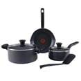 thumbnail image 1 of T-fal Initiatives Juego de utensilios de cocina antiadherentes, 6 piezas, apto para horno, 350 F, ollas y sartenes, horno, asador, apto para lavavajillas, color gris, 1 of 5