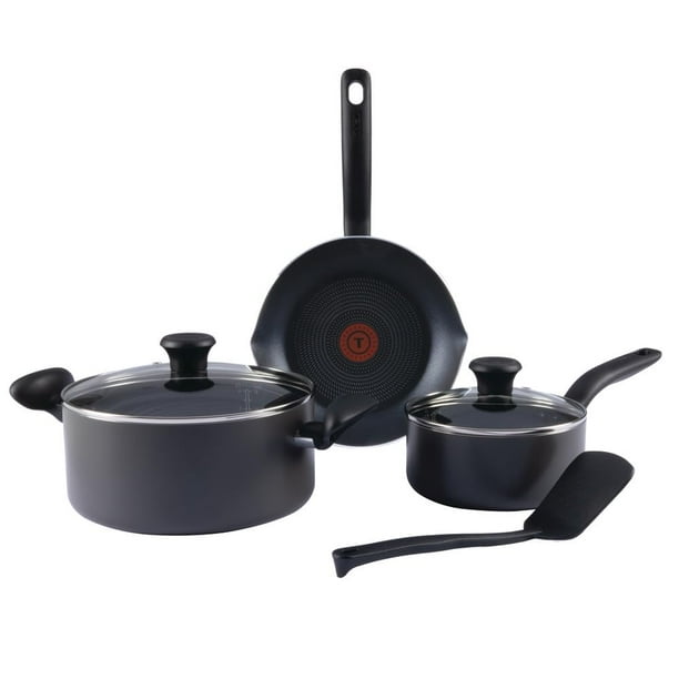 T-fal Initiatives Juego de utensilios de cocina antiadherentes, 6 piezas, apto para horno, 350 F, ollas y sartenes, horno, asador, apto para lavavajillas, color gris