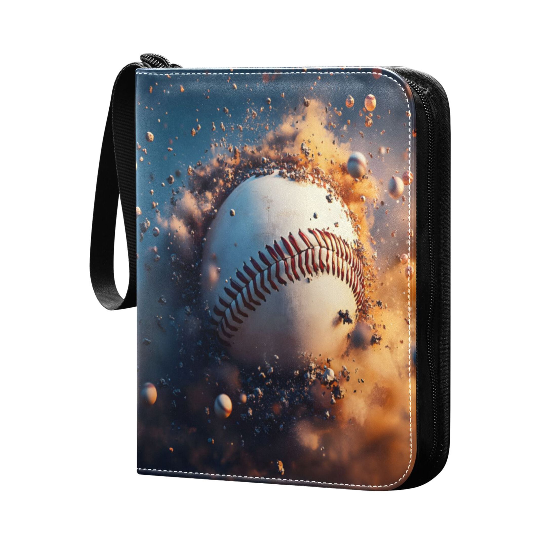 ALAZA Baseball Burning Trading Card Binder 4 Pocket Cards Collection Album 400 Folder Holder
