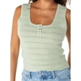 thumbnail image 3 of Celebrity Pink Women's Pointelle Henley Tank Top, Sizes XS-XXXL, 3 of 6
