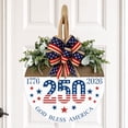 thumbnail image 4 of Patriotic Door Hanger God Bless America Wooden Front Door Sign with American Flag Bow & Faux Greenery, 14 Inch 4th of July Independence Day Memorial Day Porch Wall Decor, 4 of 8
