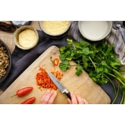 مجموعة سكين جينسو جورميت شيكارا مزورة 8 - قطعة سكين فولاذية يابانية ، طقم أدوات المائدة مع سكاكين مطبخ من الفولاذ المقاوم للصدأ 420j ، كتلة من الخشب الصلب النهائي ، Cok-kb-ds-008- 3