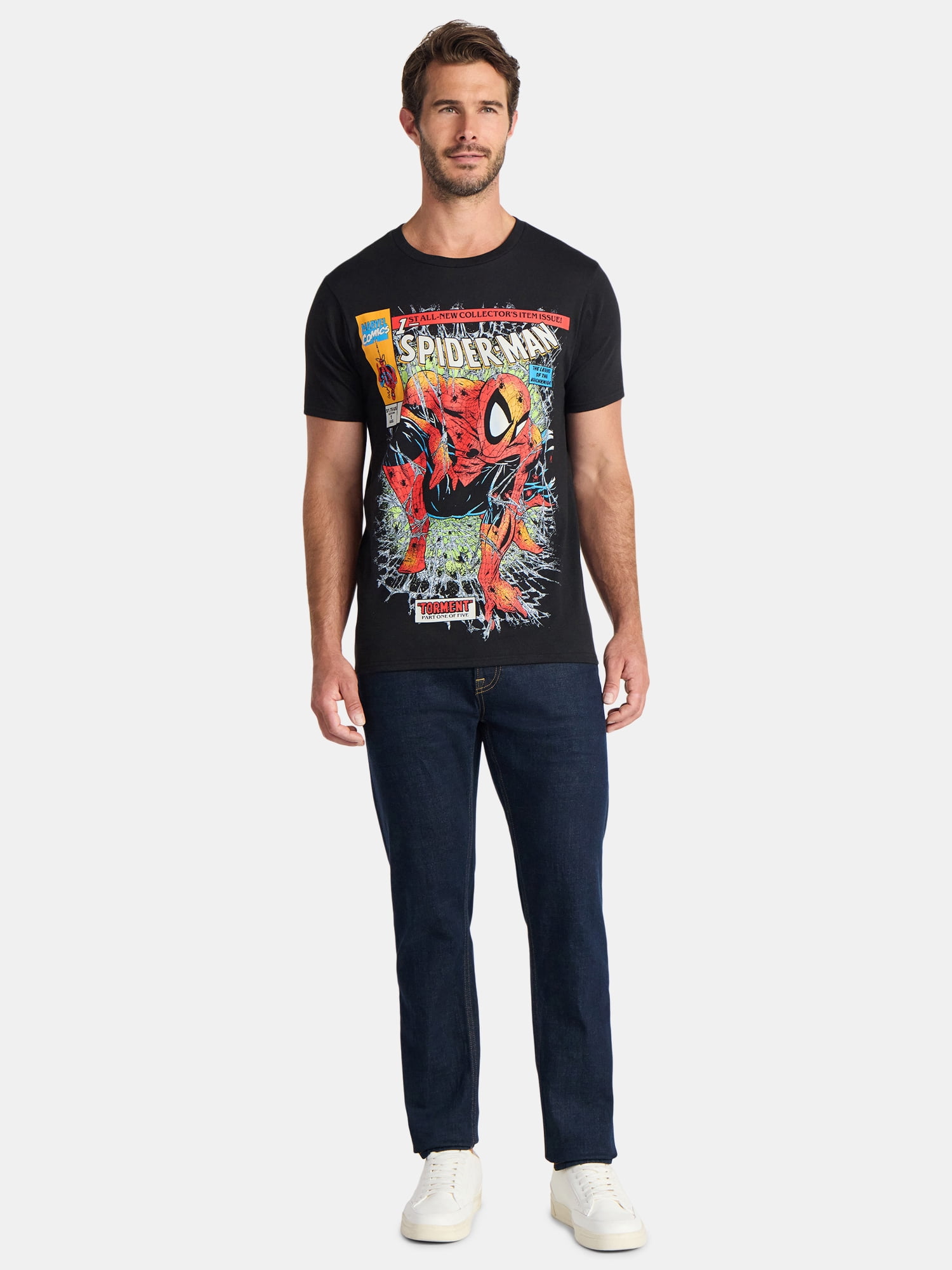Spider-Man Men's and Big Men's Spidey Crawl Graphic Tee, Sizes S-3XL