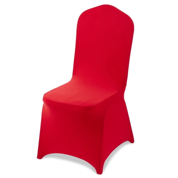 VEVOR 50 Pcs Red Chair Covers, Polyester Spandex Chair Cover, Stretch Slipcovers for Wedding Party Dining Banquet Flat-Front Chair Covers, Fits Chair Measures up to 20.08 x 17.72 x 37.4 inch