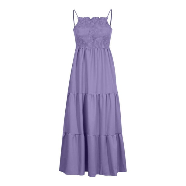gakvbuo Summer Dresses For Women Fit And Flare A-Line Dress Breast Wrap  Backless Sleeveless Pleated Elastic Waist Large Dress - Walmart Business  Supplies