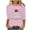 #051-Pink, variant on Craaazy Christmas Tops for Women Crew Neck 3/4 Sleeve Womens Shirts Christmas Print Blouse Gifts for Women
