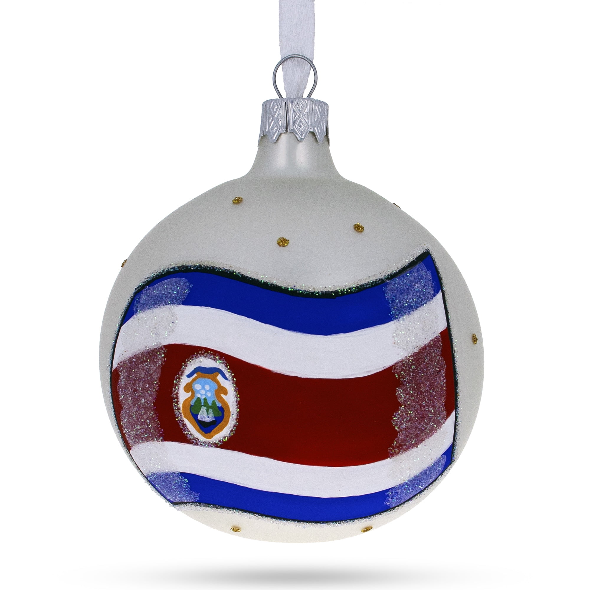 BestPysanky Flag of Costa Rica Glass Ball Christmas Ornament Walmart