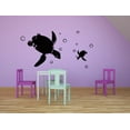 thumbnail image 2 of Swimming Turtles Silhouette Reptile Water Animals Wall Sticker Art Decal for Girls Boys Kids Room Bedroom Nursery Kindergarten House Fun Home Decor Stickers Wall Art Vinyl Decoration Size (27x30 inch), 2 of 3