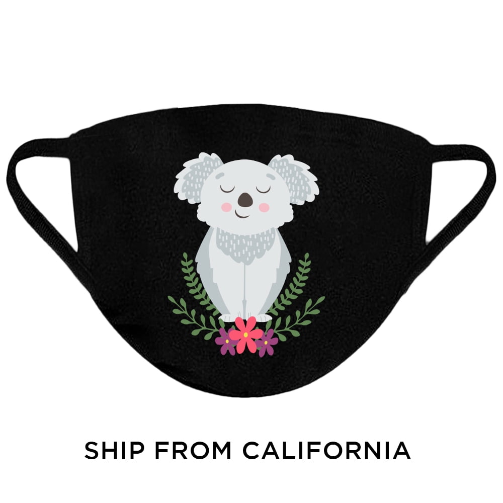 Koala Face Mask Cute Koala Funny Animal Adult Prints Washable Face Mask