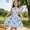 d-56Blue142, variant on HAYIMI Child Girls Sleeveless Flower Fruits Print Dress With Bow Tie Back Elegant Party Gown Summer Celebrations O-Neck Trendy Dresses