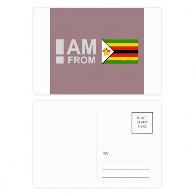 I Am From Zimbabwe Art Deco Fashion Postcard Set Birthday Mailing Thanks Greeting Card