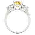 thumbnail image 4 of 3.25ct round cut yellow natural citrine 14k white gold 3 stoneBridal Wedding Engagement Promise Anniversary Ring for Women size 7.25, 4 of 7