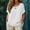 White, variant on CYMMPU Women's Summer Solid Color Crew Neck Faux Linen Batwing Top, Loose Short Sleeve Casual Lightweight Blouse White L