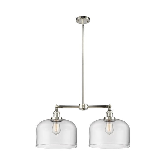 Innovations 209-PN-G72-L-LED Transitional Two Light Chandelier from Franklin Restoration collection in Polished Nickel finish, 5.00 inches