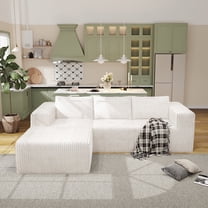 YVDNHP Modular Cloud Sofa - No Assembly Required, 107.8" Oversized L-Shaped Sectional with Chaise, Flannel Fabric Deep Seating Couch for Living Room