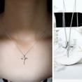 thumbnail image 3 of Rosec Jewels Natural Diamond Cross Pendant Necklace with Chain - HI-SI Quality - Minimalist Necklace Ready to Gift for Christmas, 14K White Gold, 3 of 7