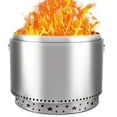 thumbnail image 3 of Towallmark 21.6 Inch Stainless Steel Smokeless Fire Pit with Removable Ash Pan & Stand, Wood Burning and Portable for Garden Use, 3 of 8