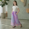 thumbnail image 3 of XXWXYD Girl's Floral Print Elastic Waisted Pants Lightweight Flowy Palazz𝗈 Trousers Fashion Wide Leg Baggy Pant Beach Streetwear Girls Back-to-School Wide Leg Pants, 3 of 5