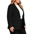 thumbnail image 5 of ClodeEU Women's Plus Size Long Sleeve Notch Collar Blazer,Solid Color Casual Work Jacket Black,Women's Plus XXL, 5 of 7