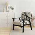 thumbnail image 2 of Designart "Minimalism in Black and White VII" Black Lines Upholstered Accent Chair - Modern Arm Chair For Bedroom, 2 of 5