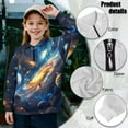 thumbnail image 6 of Uorisanigo Kids Sweatshirt Girls Soft Universe Swirl Half Zip Pullover Sweatshirt Oversized Long Sleeve Zipper Sweatshirts Fashion Fall Winter Clothes Quarter Zipper Pullover Shirts, 6 of 7