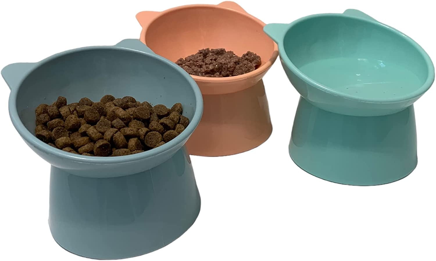 Cat Bowls Elevated Tilted, Raised Cat Food Bowls, Plastic as Ceramic Raised Cat Bowl, Cat Bowls