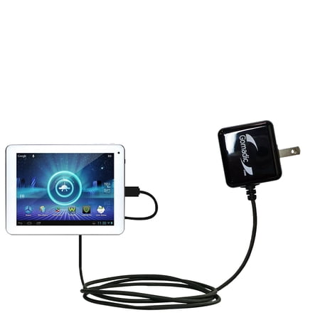 Gomadic Intelligent Compact AC Home Wall Charger suitable for the Azpen A820 - High output power with a convenient, foldable plug design - Uses TipExc