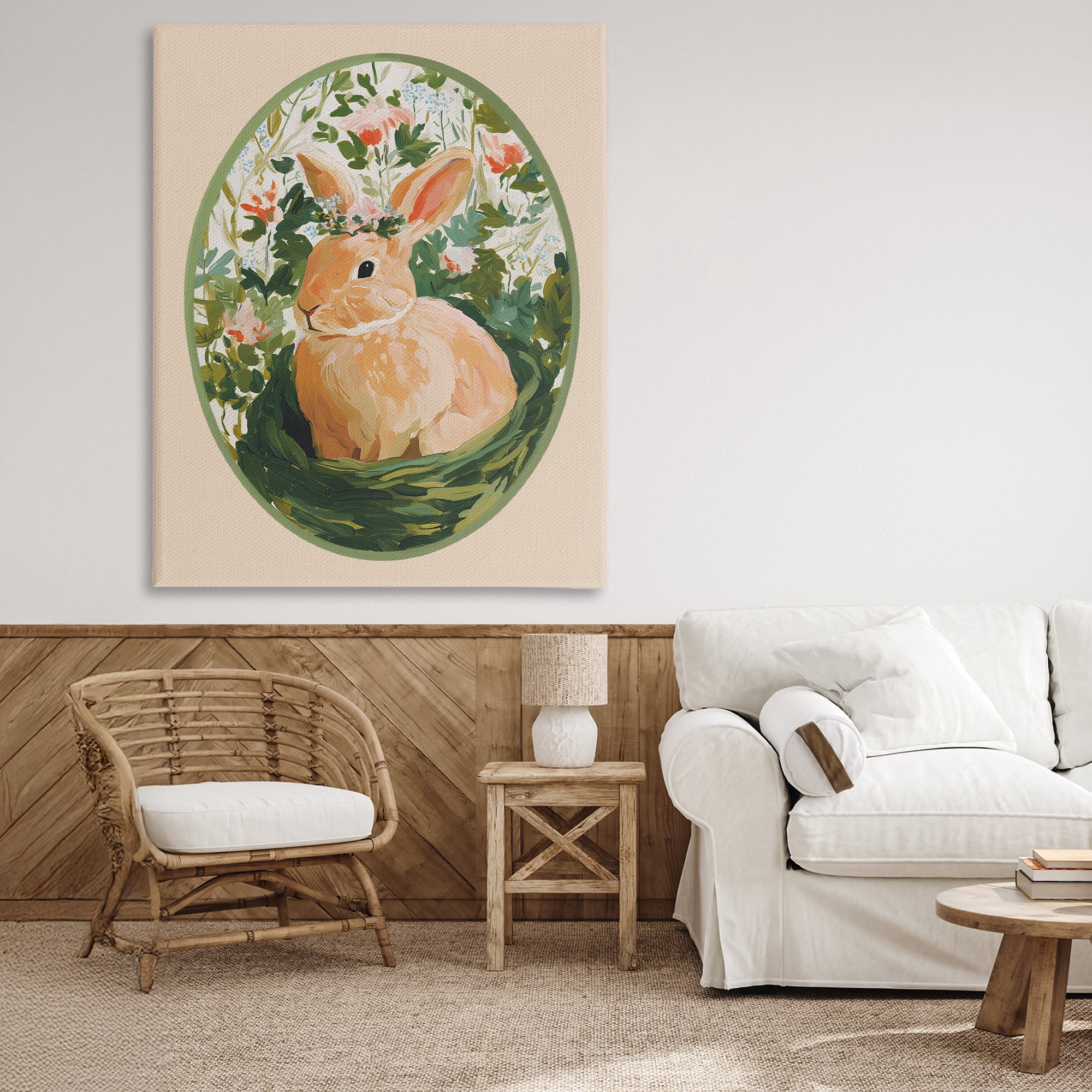 Stupell Industries Bloom Nest Bunny Canvas Wall Art, design by Yen